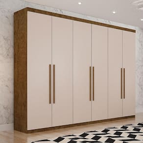 Guarda Roupa Casal 6 Portas 6 Gavetas Orion Sallêto Móveis - Ipe/Off
