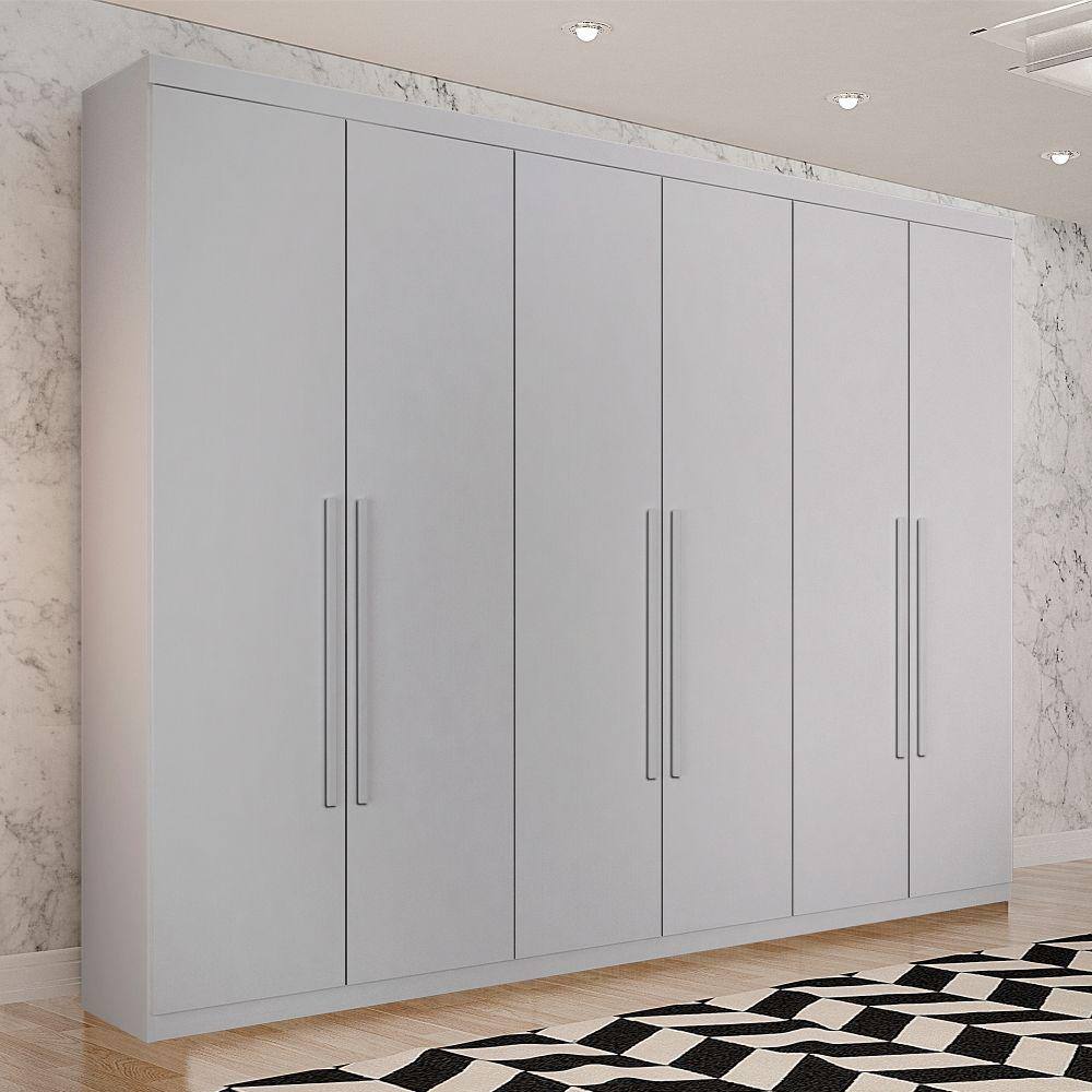 Guarda Roupa Casal 6 Portas 6 Gavetas Orion Sallêto Móveis - Branco