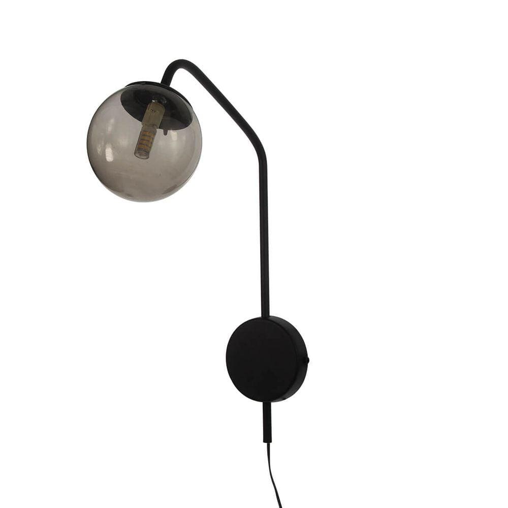 Arandela New Figo Preta - Vidro Fumê