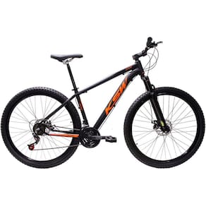 Bicicleta Aro 29 Ksw Xlt Alumínio 27v Freio a Disco Mecânico Garfo com Suspensão - Preto\Laranja