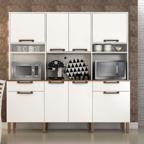 Armário de Cozinha 8 Portas 2 Gavetas Imola Sallêto Móveis - Branco