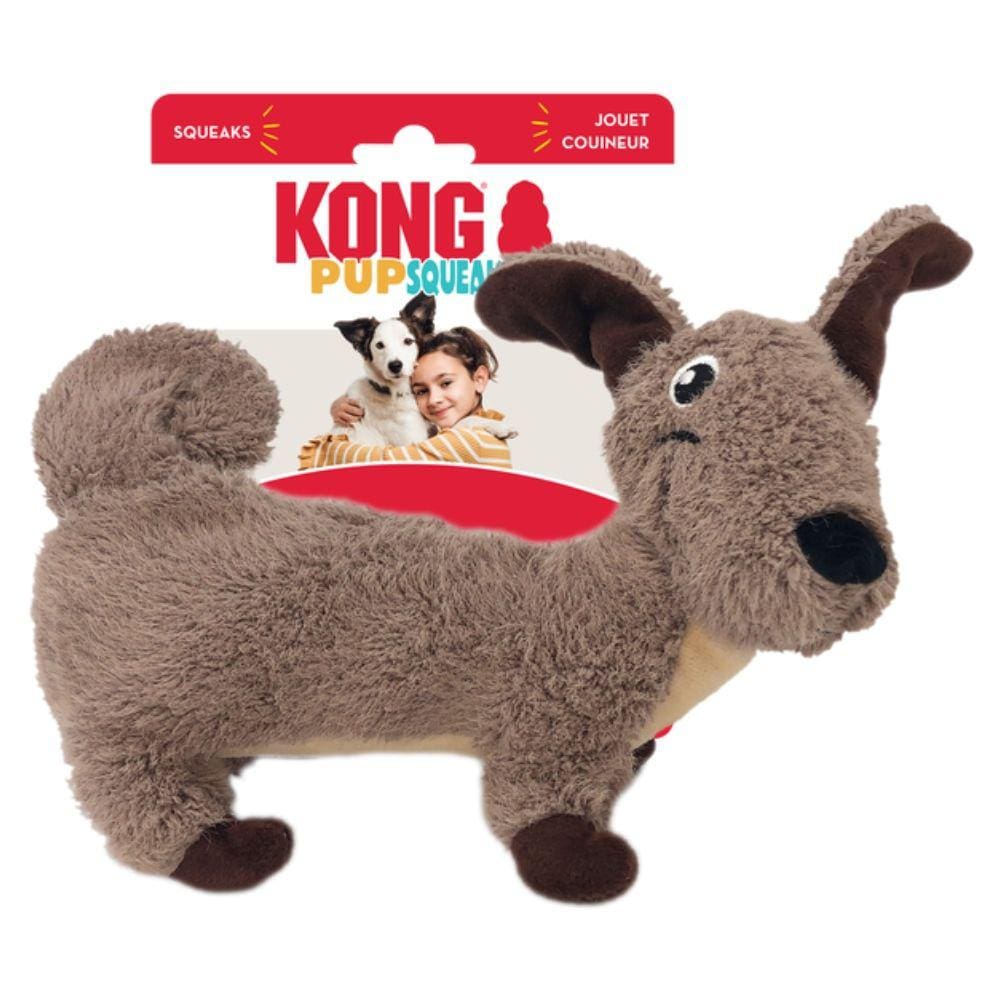 Brinquedo Pelúcia Para Cachorro Kong Pupsqueaks Tucker Marrom - Médio
