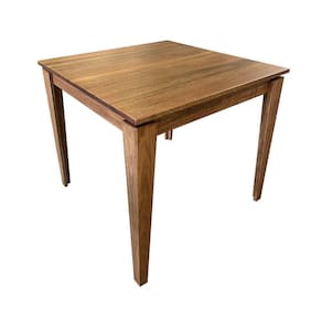 Mesa Madeira Maciça Gourmet Itália 90x90cm Malbec - Cor: Marrom