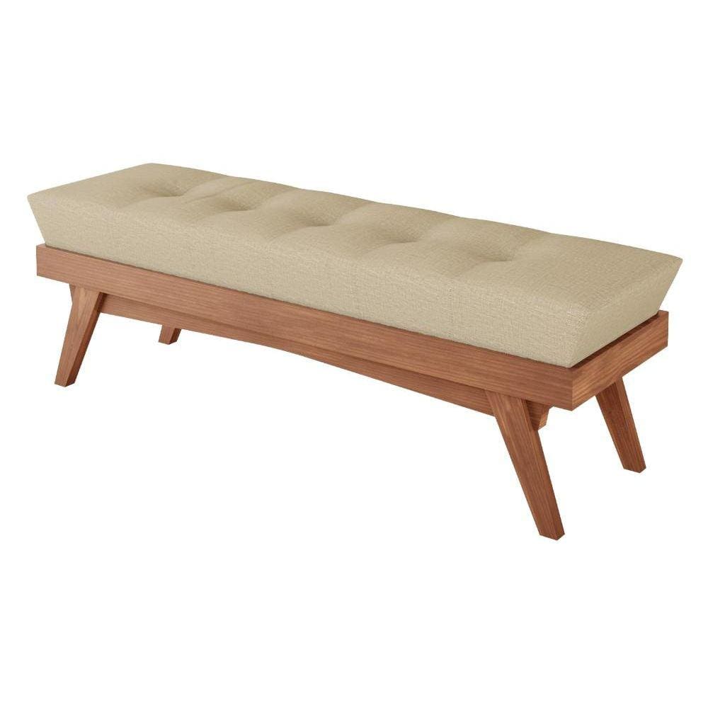 Banco Estofado Ibiza 140cm MDF Imbuia