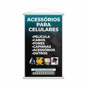 Banner Acessórios para Celulares Capinhas Películas 60x40cm