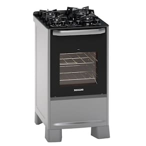 Fogão de Piso Best Grill mesa de vidro 4 queimadores Prata Suggar