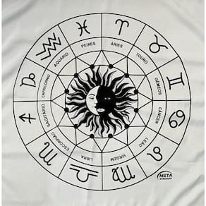 Toalha Jogo de Cartas Zodíaco 70 x 70 cm Branca