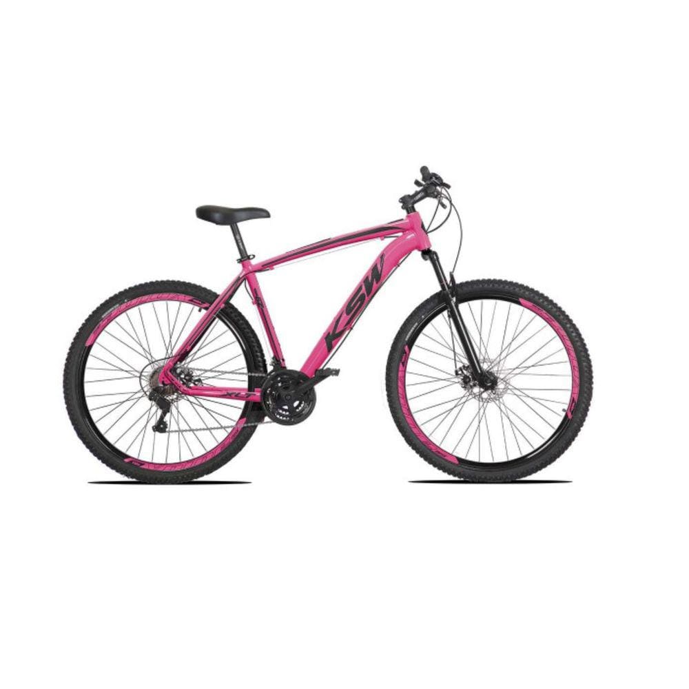 Bicicleta Aro 29 Ksw Xlt Alumínio 27v Freio a Disco Mecânico Garfo com Suspensão - Rosa