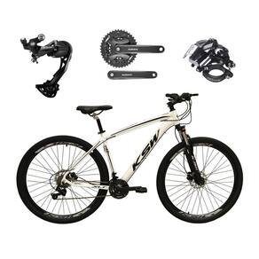 Bicicleta Aro 29 Ksw Xlt Alumínio Câmbio Traseiro Shimano Alívio e Altus 27v Freio Hidráulico Garfo Com Trava - Branco