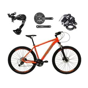 Bicicleta Aro 29 Ksw Xlt Alumínio Câmbio Traseiro Shimano Alívio e Altus 27v Freio Hidráulico Garfo Com Trava - Laranja