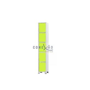 Armário Roupeiro De Aço 5 Portas Para Vestiário Academia Locker Verde
