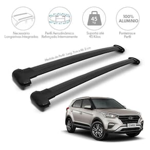 Rack Travessas Teto Hyundai Creta 2017 A 2021 Preto