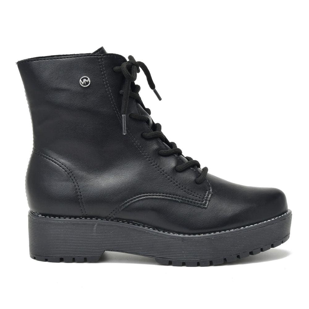 Bota Coturno Via Marte Salto Baixo Feminina Preto 23-608-01
