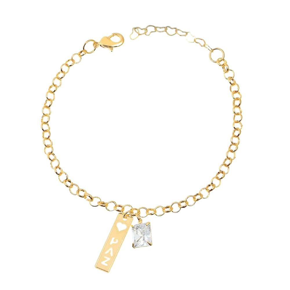 Pulseira ponto de luz e plaquinha paz