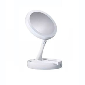 Espelho Luz Led Aumento 10X Dupla Face Redonda Maquiagem Redondo