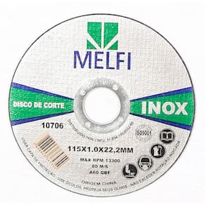 Kit 50 Disco Corte Inox 115 X 1,0 X 22,2 Melfi