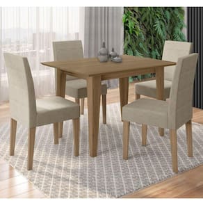 Conjunto Sala de Jantar Mesa Retangular Kate 120cm 4 Cadeiras Josi Carvalho