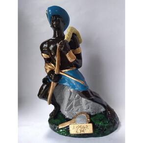 Imagem Orixa Logunede Escultura Gesso Estatua 21 Cm