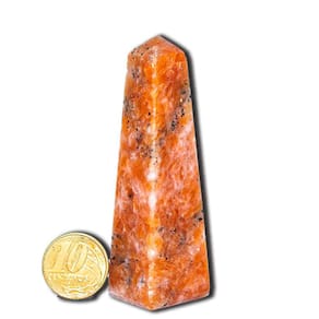 Obelisco Calcita Laranja Natural Lapidação Manual 6 a 9 cm
