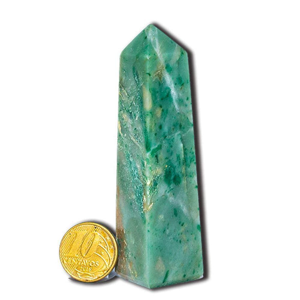 Obelisco Jadeita Verde Natural Lapidação Manual 6 a 9 cm
