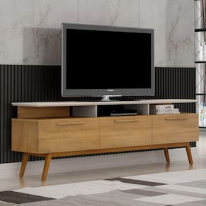 Rack Tv 200Cm 3 Portas Sp Valdemóveis-Cinamomo Off
