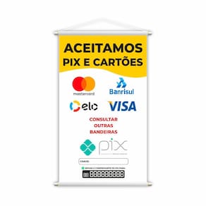 Banner Aceitamos Pix e Cartões Formas Pagamento Grande
