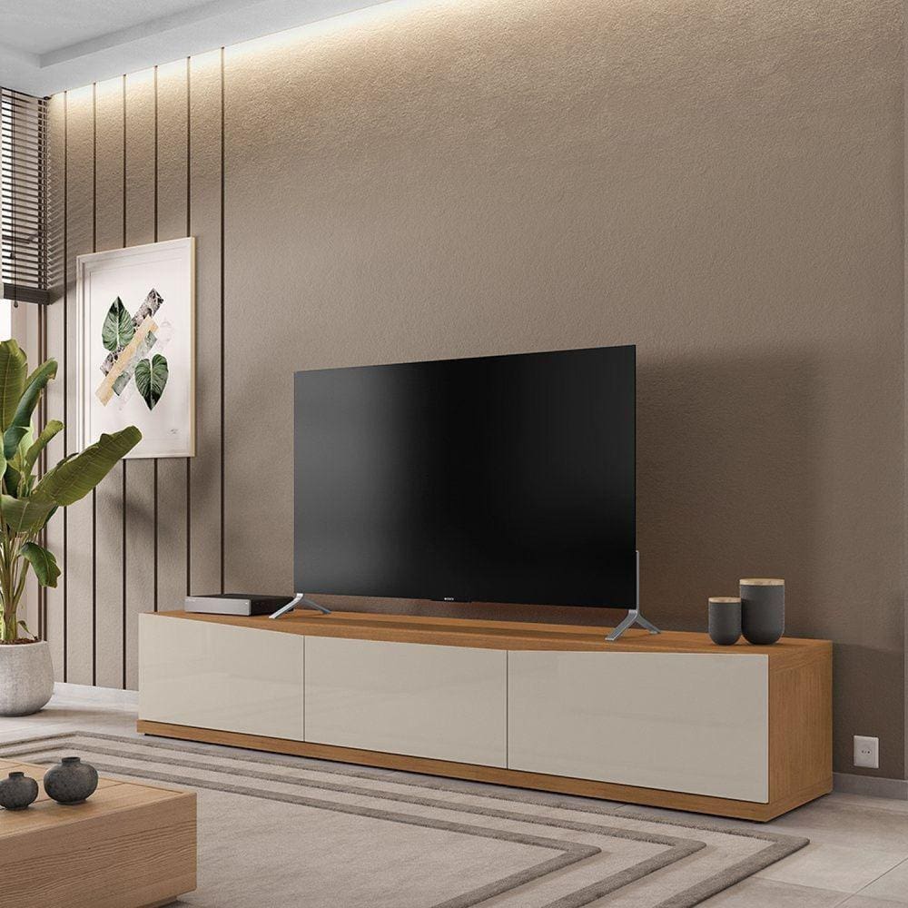 Rack Para TV até 60 Polegadas 180cm 2 Portas 1 Gaveta Eros Cedro/Off White