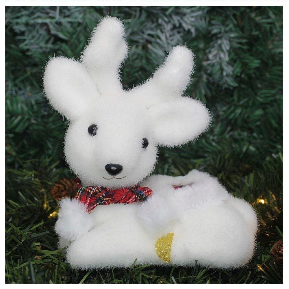 Kit 2 Bonecos De Natal Enfeite Natalino Rena Felpuda 20cm