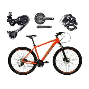 Bicicleta Aro 29 Ksw Xlt Alumínio Câmbio Traseiro Shimano Deore e Altus 27v Freio Hidráulico Garfo Com Trava - Laranja