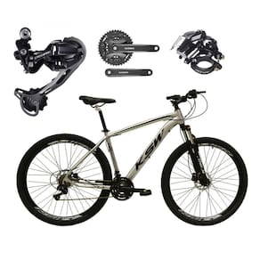 Bicicleta Aro 29 Ksw Xlt Alumínio Câmbio Traseiro Shimano Deore e Altus 27v Freio Hidráulico Garfo Com Trava - Prata\Preto