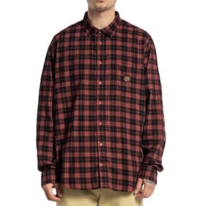 Camisa DC Shoes Manga Longa Marshal WT23 Masculino Bordo