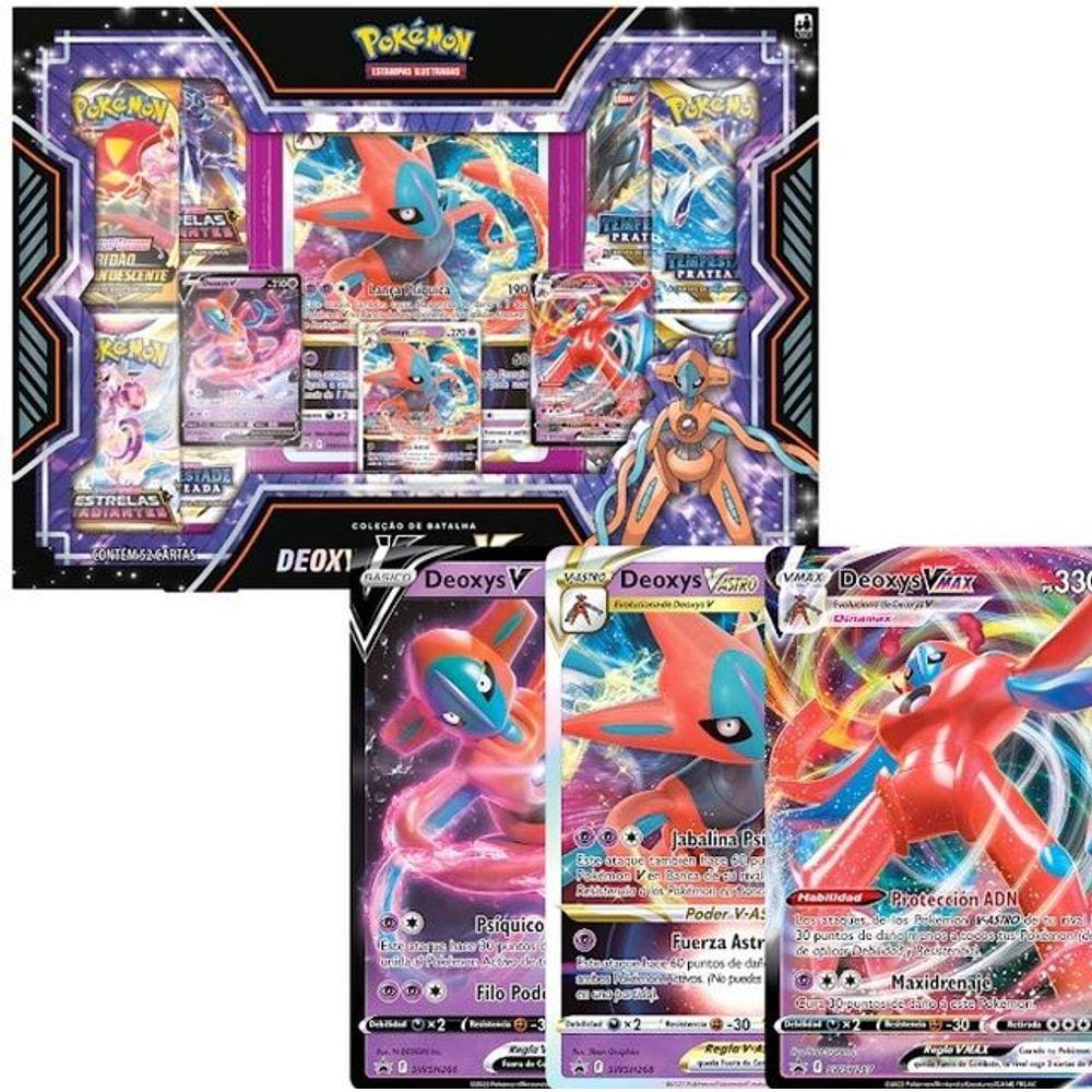 100 Cartas Pokemon Sem Repetições com 5 Brilhantes + Ultra Rara V