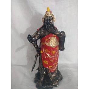 Imagem Samurai Chines Escultura Gesso Estatua 40 Cm
