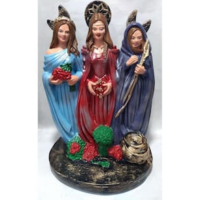Imagem Deusa Triplice Hecate Escultura Gesso Estatua 30 Cm