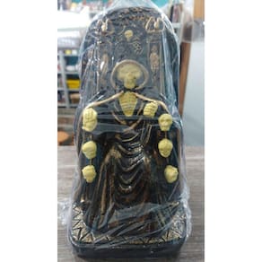Imagem Exu Lorde Da Morte No Trono Escultura Gesso Estatua 25 Cm