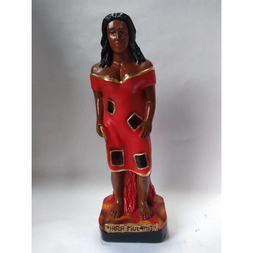 Imagem Pomba Gira Maria Mulambo Escultura Gesso Estatua 20cm