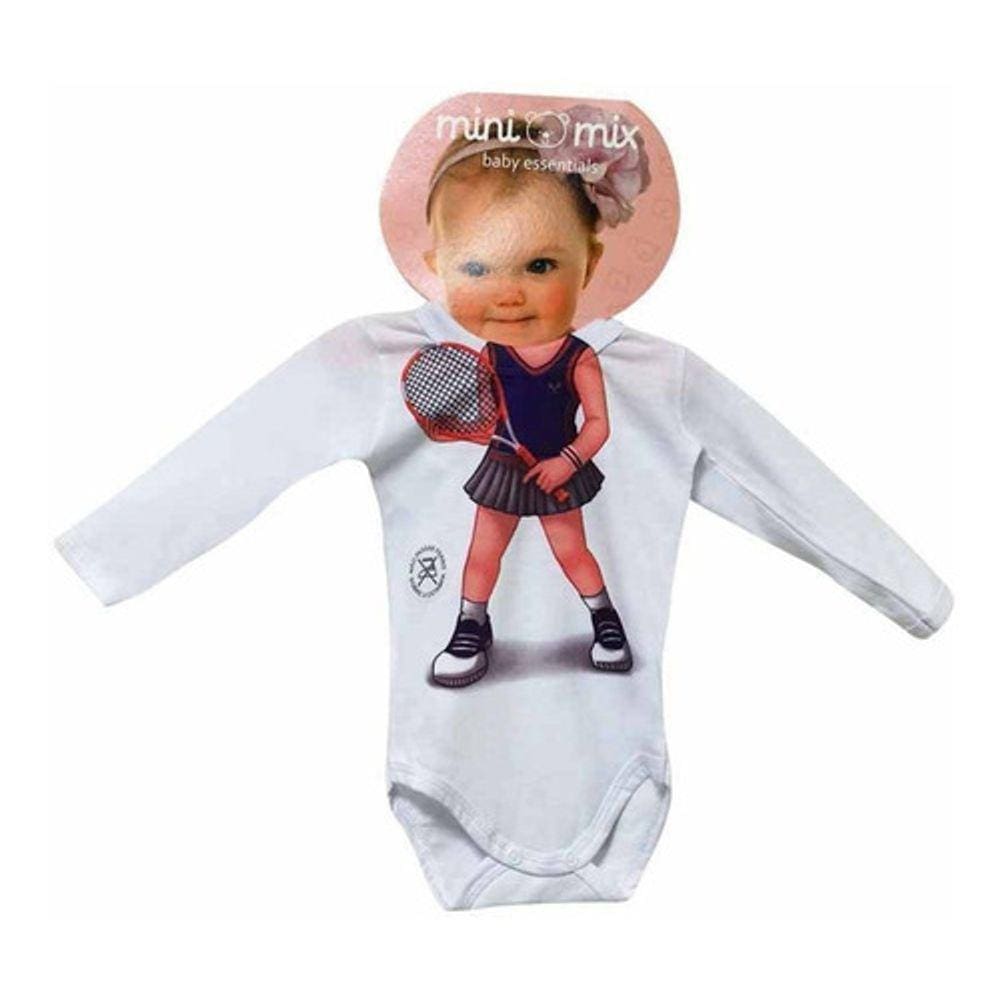 Body Manga Longa Mini Mix Tênis Gbaby - GG