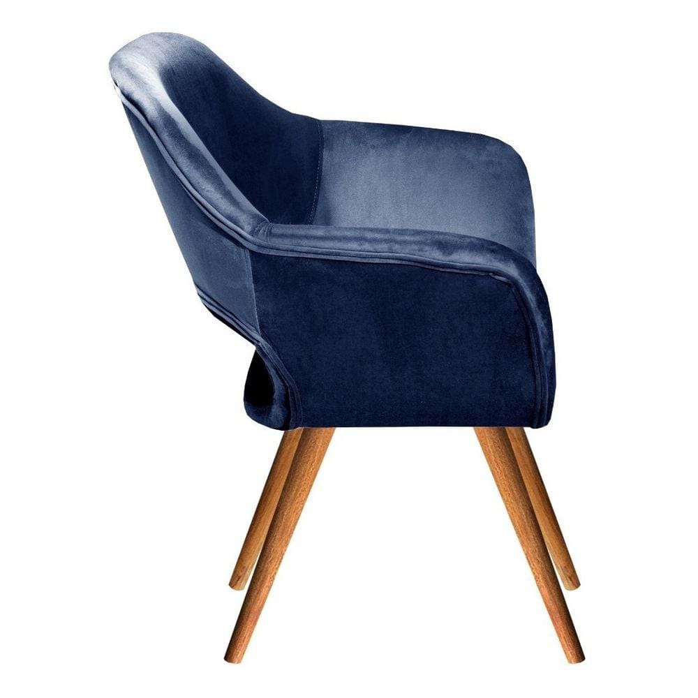 Poltrona Zara Pé Madeira Palito Cadeira Decorativa Sala Recepção Escritório