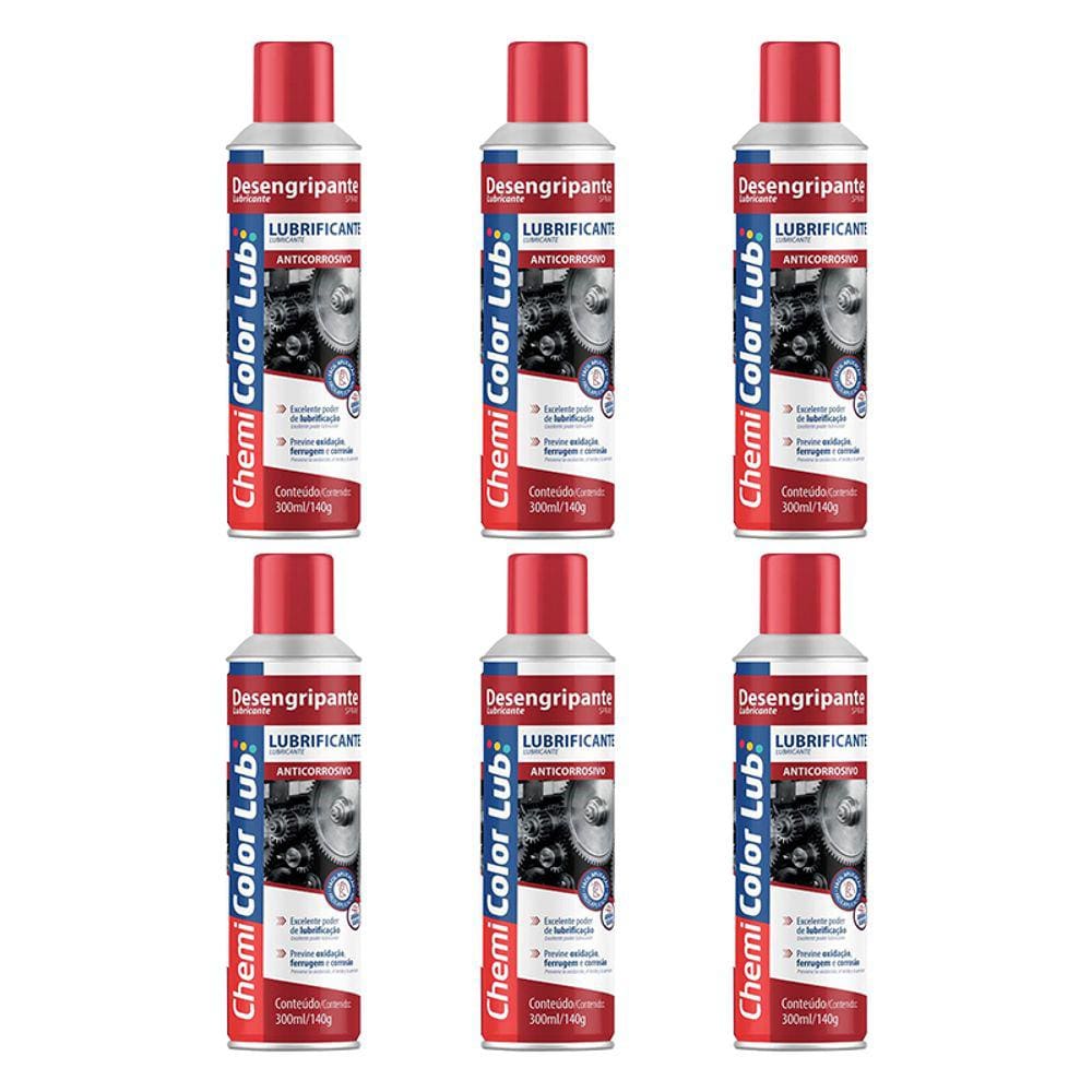 Kit 6 Unidades Oleo Desengripante Lubrificante 300ml Chemicolor