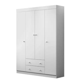 Guarda Roupa Infantil Com 4 Porta e 2 Gavetas Elisa Cor Branco Phoenix Baby