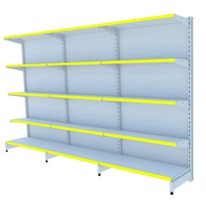 Gondola Parede 196 Flex Kit 3 Metros Branco Pe Amarelo