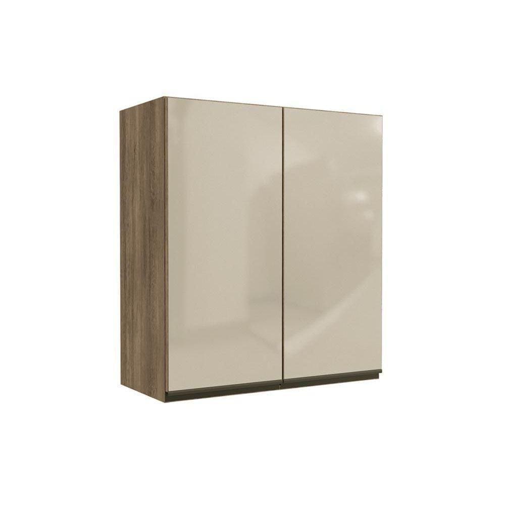 Armário Aéreo Cozinha Modulado Maxxi G765 2 Portas C/ Vidro Nogal - Kappesberg