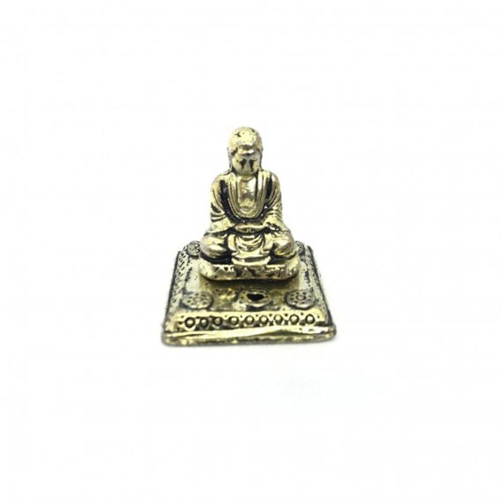 Imagem Buda Incensário Escultura Metal Estátua 03 cm
