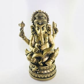 Imagem Ganesh Livro Sabedoria Escultura Resina 17 cm