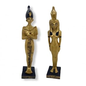 Imagem Casal Isis e Osíris  Escultura Resina 21 cm