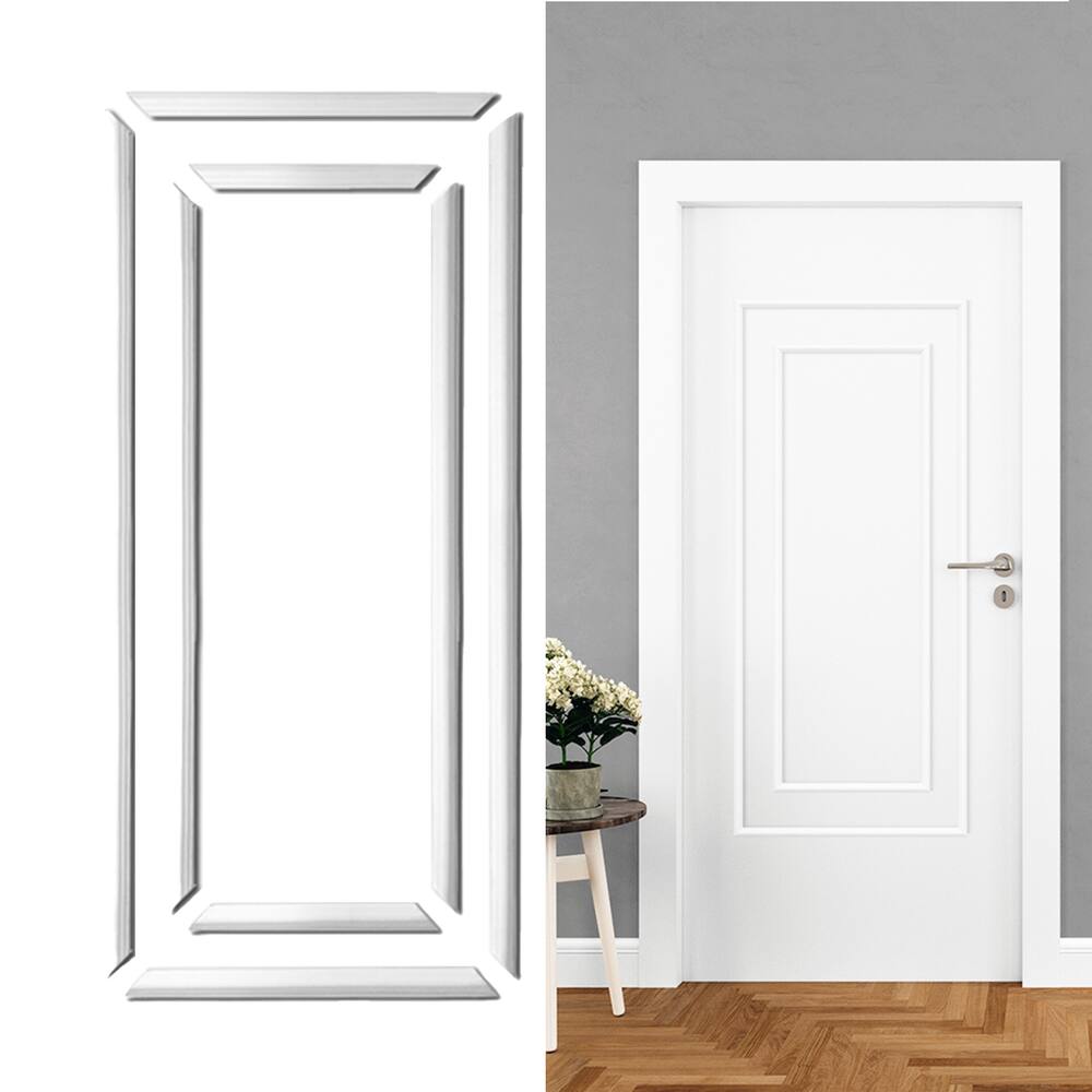 Kit Moldura Boiserie EVA Autocolante 60x140cm e 40x120cm 3,8cm Branco