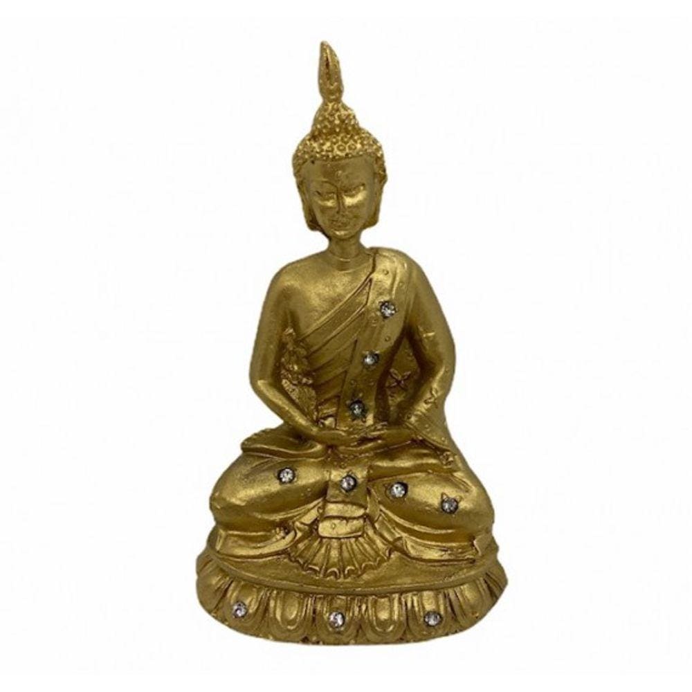 Imagem Buda Meditando Escultura Resina Estátua 13 cm