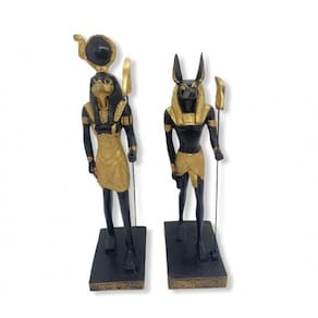 Imagem Kit Anúbis e Ra Escultura Estátua Resina 25 cm