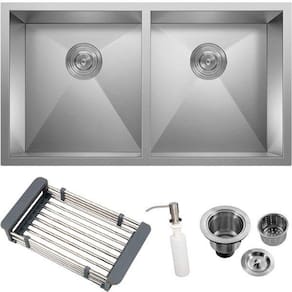 Cuba Inox 304 Quadrada Gourmet Plana Cozinha 78X40 Com Lixeira E Acessórios Smartinox Sq800