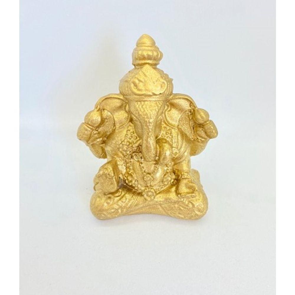 Imagem Ganesh Meditando Escultura Resina 06 cm